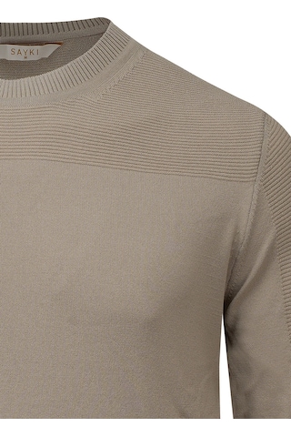 Hatemoğlu Bej Regular Fit Bisiklet Yaka Rayon Kazak 2977629 Bej