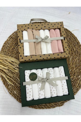 Desenli Penye Bebek Ağız Mendili 7'li 2 Paket 2025 Mö062