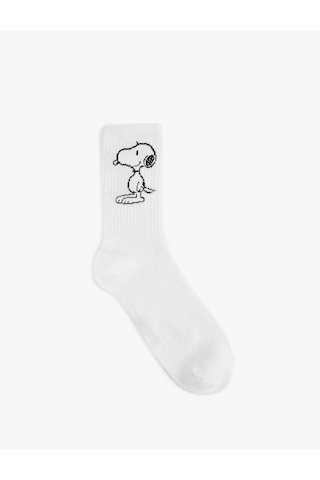 Koton Lisanslı Snoopy Baskılı Soket Çorap Beyaz 6sak80014aa Beyaz