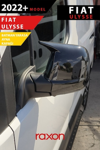 Fiat Ulysse 2022+ Batman & Yarasa Ayna Kapağı Parlak Piano Black Sport