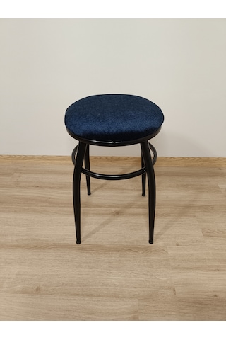 Evko Mobilya Tabure, Bar Taburesi, 2'li Tabure,siyah Ayaklı-mavi