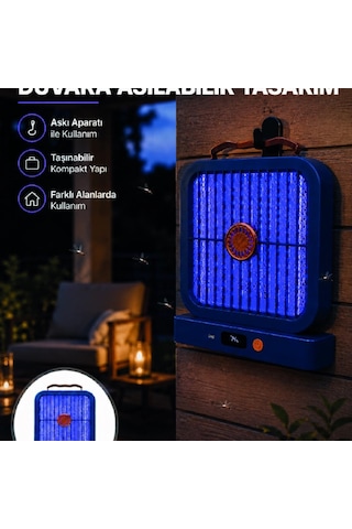 Taşınabilir Şarjlı Sivrisinek Öldürücü Uv Işıklı Mavi Model