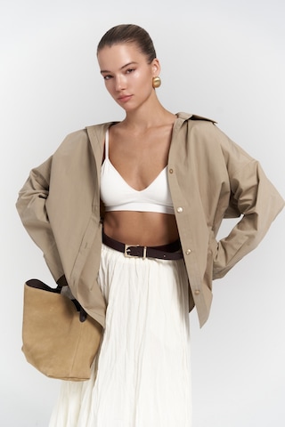 Phoebe Oversize Taş Gömlek Taş