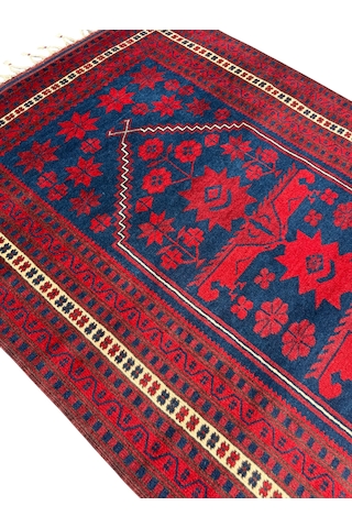 El Dokuma Sıfır Yağcıbedir Halısı 110x180 Kök Boya Yün İnce Halı Kırmızı