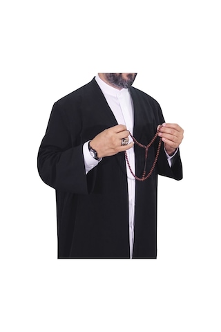 Akıncı Tekstil Namaz Cübbesi Buhara Yaka Siyah