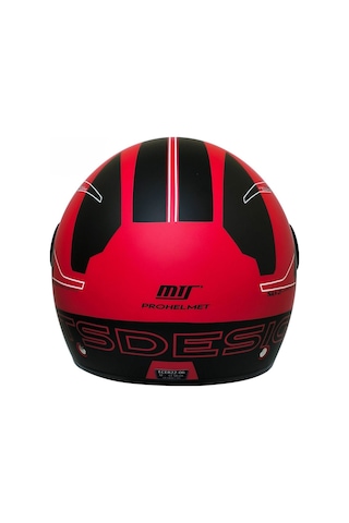 Motosiklet Yarım Kask Siyah Vizör R22.06 Sertifika Fiber Material Desing Red Motor Kaskı Kırmızı