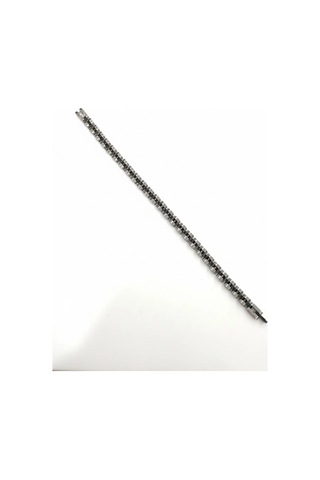Rodyum-siyah Çelik Erkek Çelik Bileklik Boy 21.5 Cm / En 0.6 Mm - Ebl0047