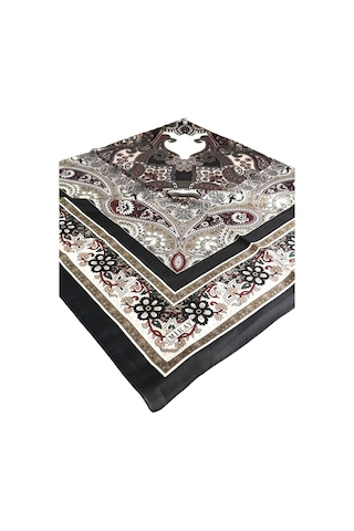 Miray Nevada Büyük Boy Organik Pamuk Eşarp - 120 X 120 - 06452 Siyah