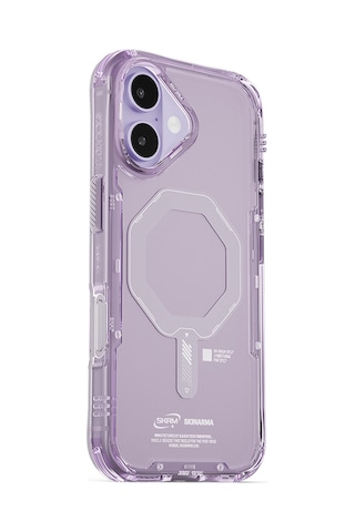 Apple Uyumlu iPhone 17 Kılıf M-safe Şarj Özellikli Şeffaf Airbag Saido Mag-charge Kapak Lila Lila
