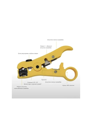 Geeksen Sarım Kablosu Soyucu - Tv Kablosu, Ağ Kablosu Kesici Ve Soyucu, Dayanıklı Sarı Plastik, 120mm, Kesme Ve Ayrıştırma Fonksiyonu