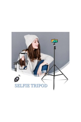 Bluetooth Kumandalı Tripod 2.1m Telefon Tutucu Selfie Çubuğu Ring