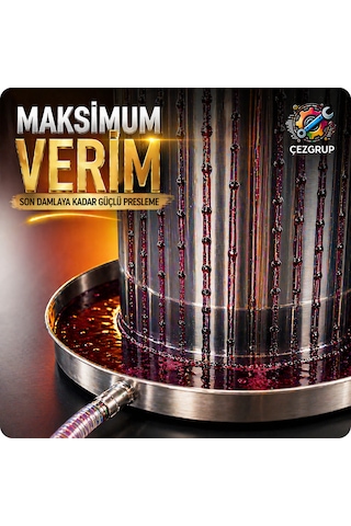 22 Litre Üzüm Sıkma Presi Çelik Gövdeli 304 Paslanmaz Şarap, Pekmez, Meyve & Soğan Sıkma Presi