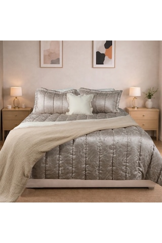 Luna Bueno Glory Pearl Silver Çift Kişilik Yatak Örtüsü Çok Renkli