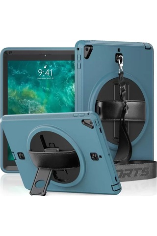 Newface Apple İpad Uyumlu - 5 Air 9.7 Kılıf Strap-c Otterbox Tablet Kapak - Mavi Arka Kapak