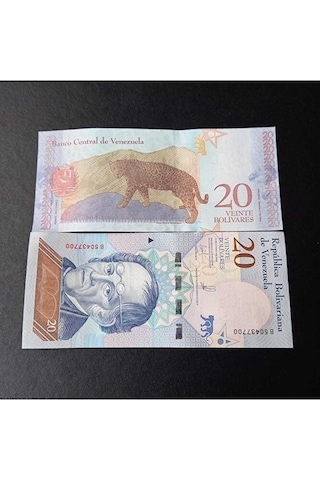 2018 Venezuela 20 Bolivar Çil Eski Yabancı Kağıt Para