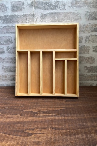35x40 Cm Ahşap Kaşıklık Çekmece İçi Yemek Takımı Ve Servis Gereçleri Düzenleyici Organizer