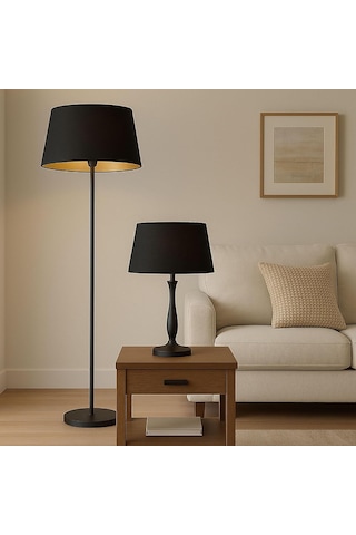 Levaillant Siyah-gold Konik Abajur Şapka Zarif Ve Sıcak Işık Etkisi, Üst 35 Cm/alt 40 Cm Çap Diğer