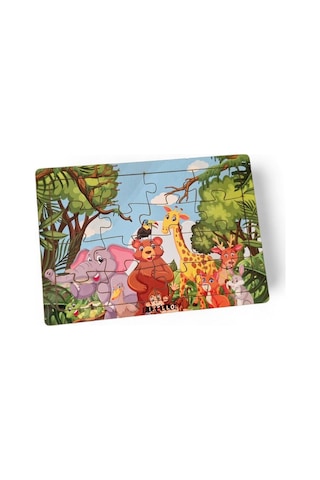 Hayvanlar Alemi 2 - 16 Parça Eğitici Öğretici Ahşap Çocuk Puzzle Yapboz Bebek Çocuk Oyuncak