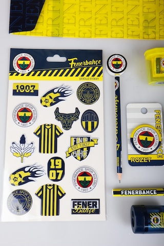 X Dekomus Lisanslı Fenerbahçe 20 Parça Kırtasiye Seti Sticker,bloknot Altın