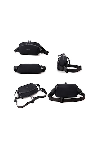 Novahub Erkekler Göğüs Çantası Kişiselleştirilmiş Banliyö Omuz Çantası Cep Telefonu Bel Paketi Siyah Yeşil Siyah Siyah