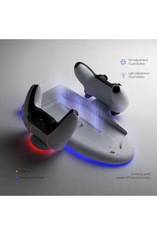 Ps5 Slim Işıklı Rgb Fanlı Şarj Stand Dock