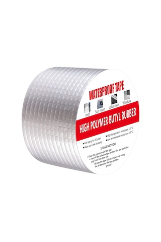 Honmex Alüminyum Folyo Butil Bant - Su Geçirmez, Yüksek Sıcaklık Dayanıklı, Otomatik Yapışkan - 10cmx5m, 1.0mm Kalınlık, İngilizce Paket