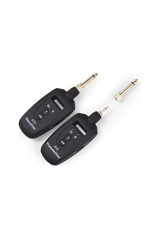 Yunboo Gitar Kablosuz Aktarım Sistemi 2.4ghz - 50m Mesafe, 15ms Gecikme, Şarj Edilebilir Pil, 4 Seviye Ses Ayarı, 3.5mm + 6.35mm Adaptörler