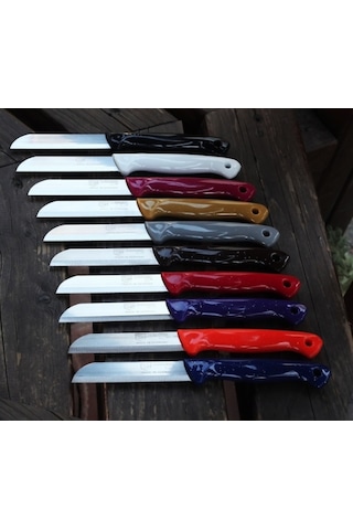 Solingen Simli Tırtıklı Sebze Meyve Bıçağı 6 Adet Karışık Renk