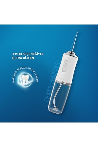 Polosmart Pbs702 Şarjlı Ağız Duşu 3 Modlu 4 Yedek Başlık Ipx6 Su Geçirmez Type-c Şarjlı Beyaz