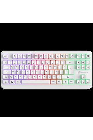 Gamebooster G75 Elya Rainbow Aydınlatmalı Beyaz Tkl Membrane Oyun Klavyesi