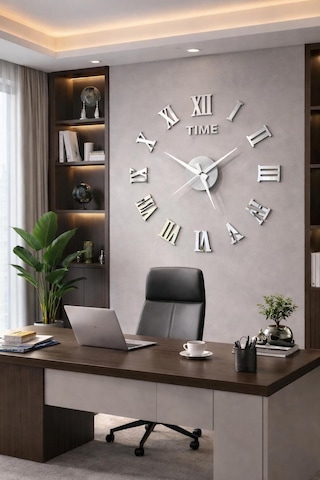 Arliadesign Dekoratif 3d Duvar Saati Pleksi Silver /rakam Boyları 7 X 10 Cm Arkaları Sünger Değildir 3 Mm Mdf