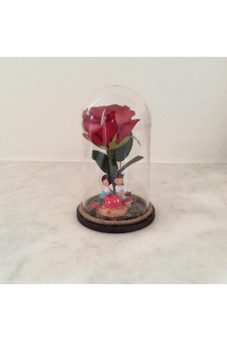 Aşk Temalı Mika Fanus Teraryum Detaylı Dekoratif Biblo Model 1