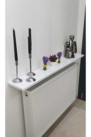 Mdf Beyaz Petek Üstü Duvara Monte Uçan Raf Dresuar Beyaz