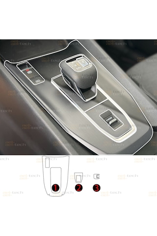 Nissan Qashqai Uyumlu Orta Konsol Piano Black Tpu Koruyucu 3lü Set 2025-2026