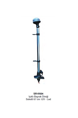 Tekne Bayrak Direği. Işıklı Soketli. 12v. 67cm. Led