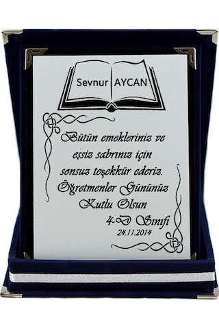 Öğretmenler Günü Isim Baskılı Kitap Tasarım Plaket