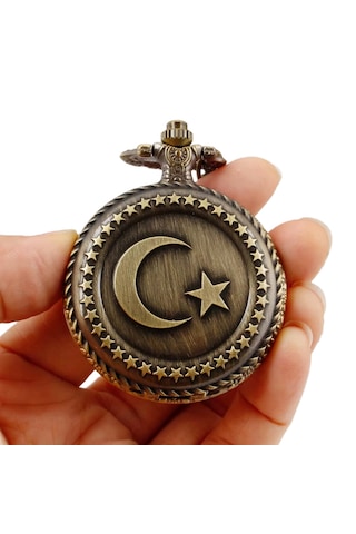 Schulzz Köstekli Zincirli Quartz Ay Yıldız İşlemeli Cep Saati