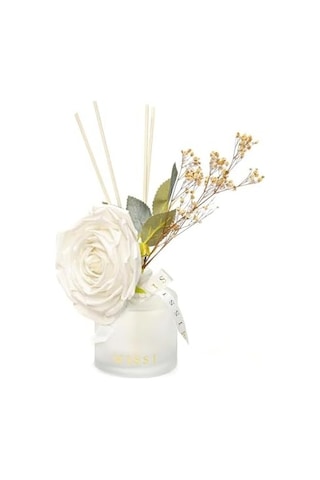 200 Ml Buzlu Cam Şişe Beyaz Gül Dekorlu White Jasmine Oda Kokusu Abundance Prosperity