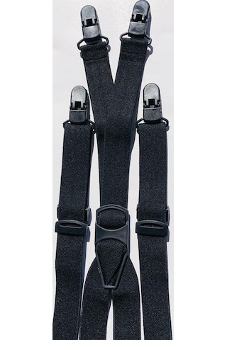 Siyah Pantolon Askısı 4 Klipsli Bay Bayan