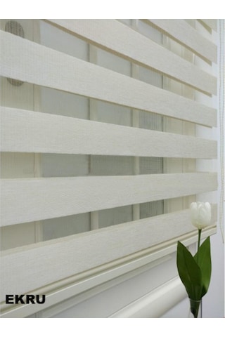 Asyhome Bambu Beyaz-Ekru-Krem-Gri Zebra Stor Perde