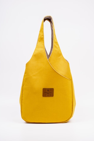 Fabric Craft Bag Omuz Çantası Duck Kumaş Astarlı Büyük Boy Günlük Tote Hardal