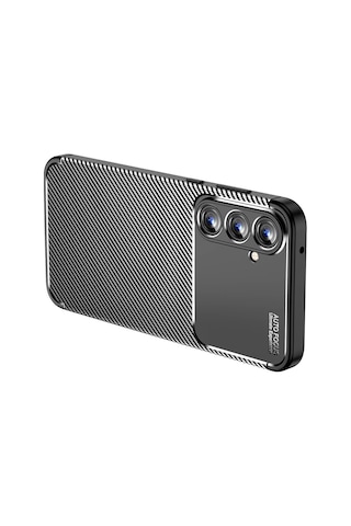 Samsung Galaxy Uyumlu A55 Kilif Karbon Tasarim Negro Silikon Kapak