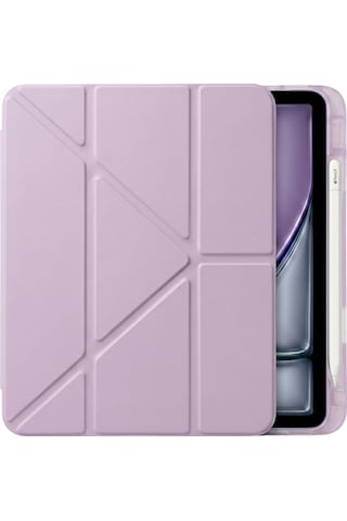 Ps Apple Uyumlu iPad Air 11 İnç M4 / M3 / M2 Tri Folding Standlı Kılıf - Lila Kapaklı Kılıf