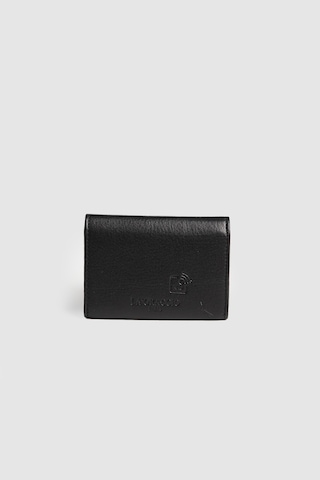 La'Graccio Paris Lagraccio Paris Unisex Nade Hakiki Deri Akardiyon Rfid Korumalı Kartlık Siyah