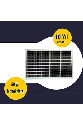 Gesper 50 Watt Kablolu 36 Hücre 12v Monokristal Güneş Paneli