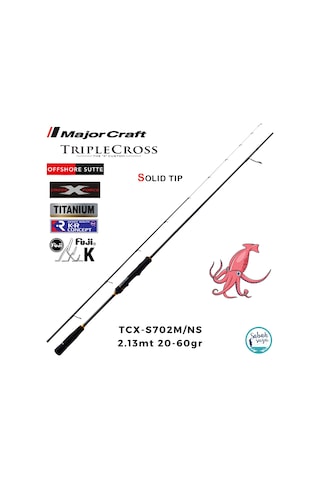 Major Craft Triple Cross Tcx-s702m/ns Offshore Sutte 2.13mt 20-60gr 2p Kalamar Spin Kamış