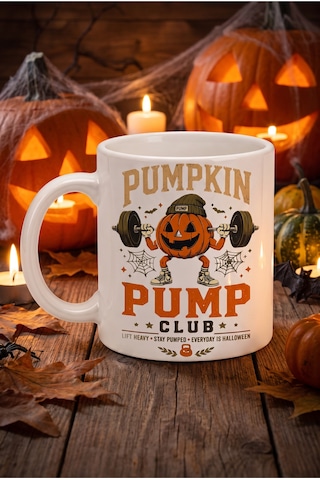 Özel Tasarım Kupa Bardak Halloween Pumpkin Konsept Baskılı Porselen Hediye Kupa Bardak