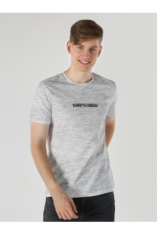 Colin'S Regular Fit Baskılı Gri Erkek Kısa Kol Tişört Cl1064661_Q1.V1_Mga