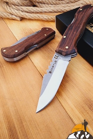 Ceviz Sap Kamp Çakısı Outdoor Piknik Çakısı Bahçe Çakısı Çkw-473 Kahverengi