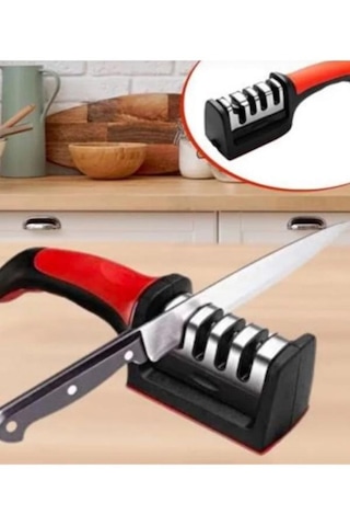 4 Aşamalı Profesyonel Bıçak Bileyici Kaymaz Tabanlı, Ergonomik Tutuş, Keskinleştirici Aparat